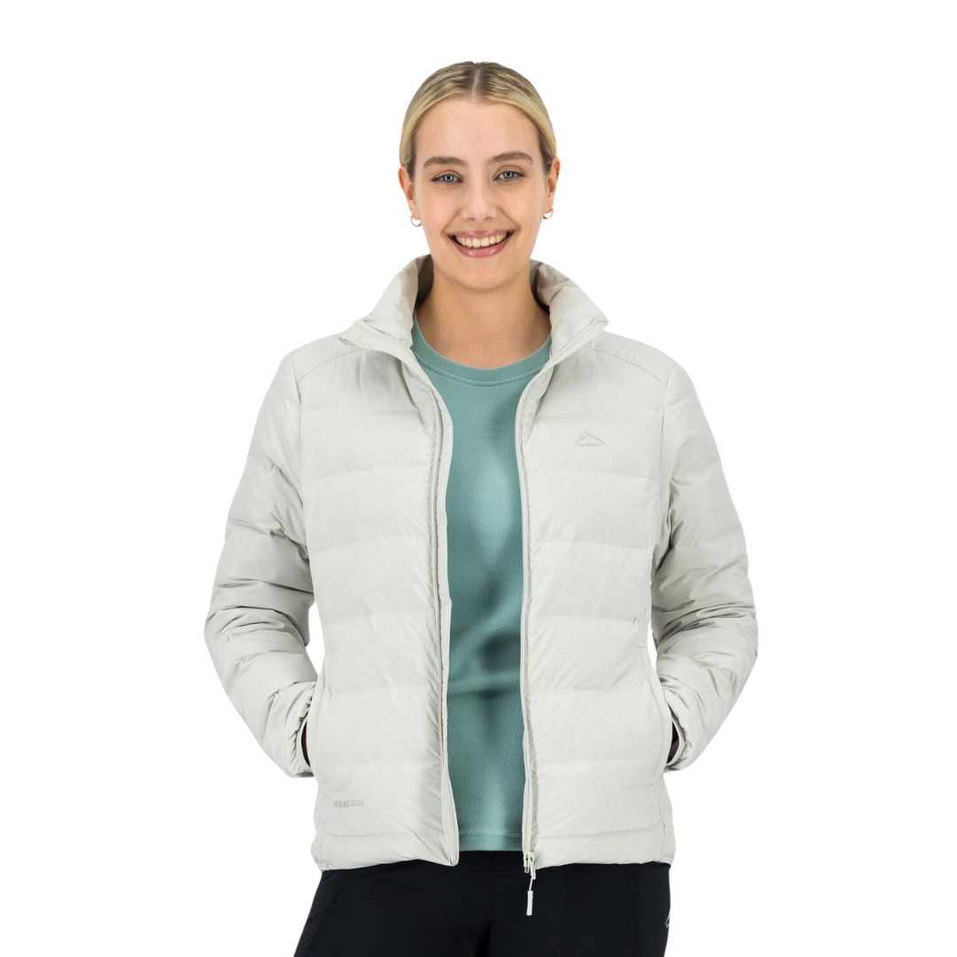 K WAY WOMEN S EVERGLADE DOWN PUFFER JACKET SILVER Style Wear