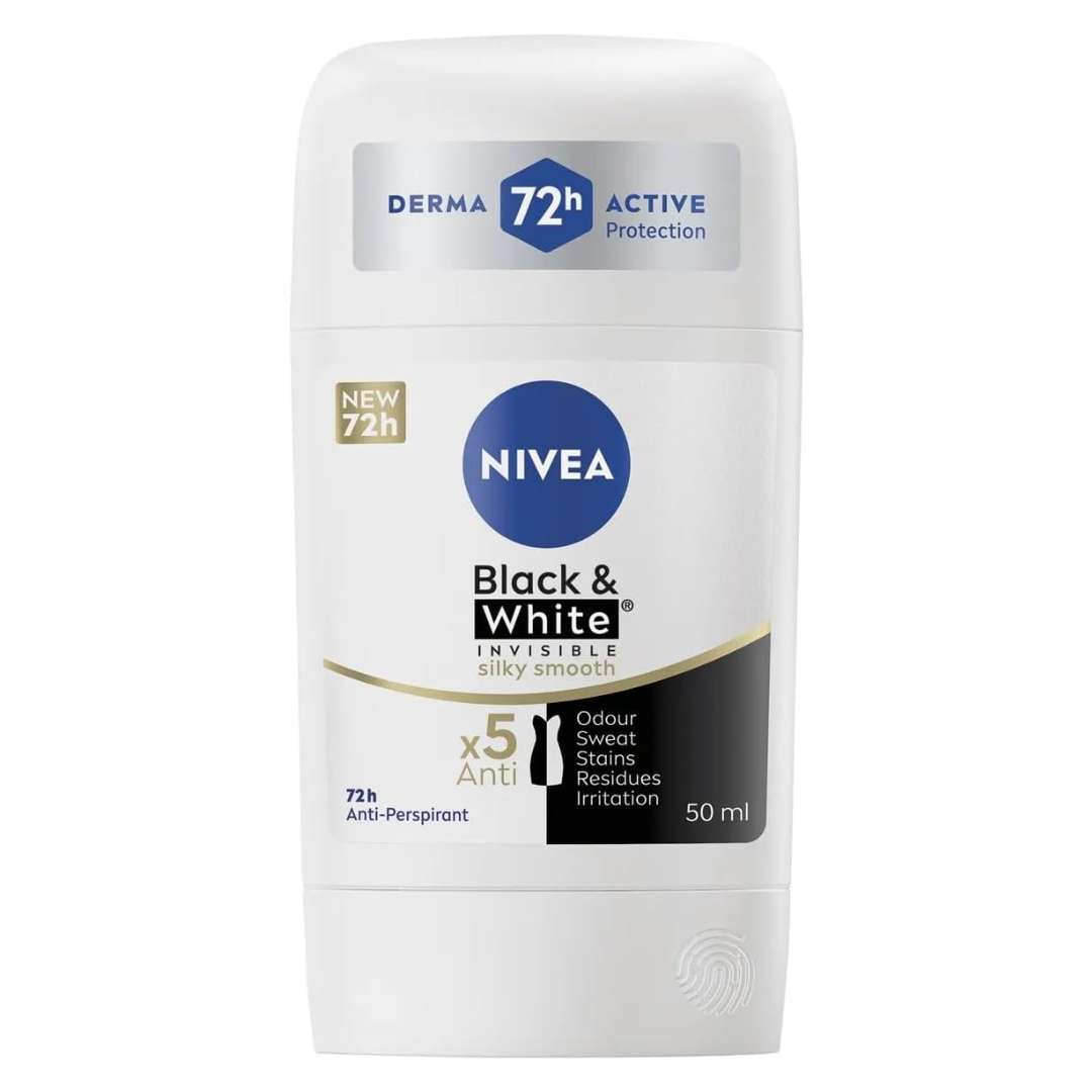 NIVEA Black & White Silky Smooth Anti-perspirant Stick Deodorant - 50ml