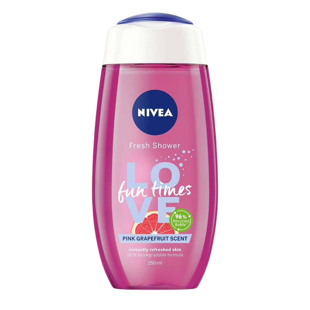 NIVEA Love Fun Times Shower Gel Body Wash With Pink Grapefruit Scent, 250ml