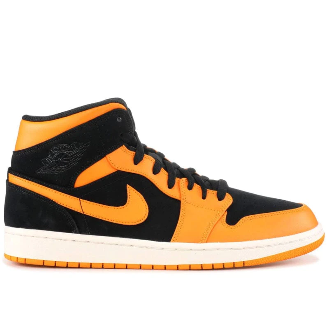 AIR JORDAN 1 MID BLACK ORANGE PEEL