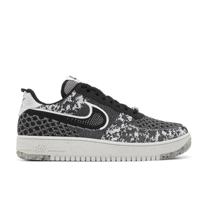 NIKE AIR FORCE 1 LOW CRATER FLYKNIT BLACK WHITE MELANGE