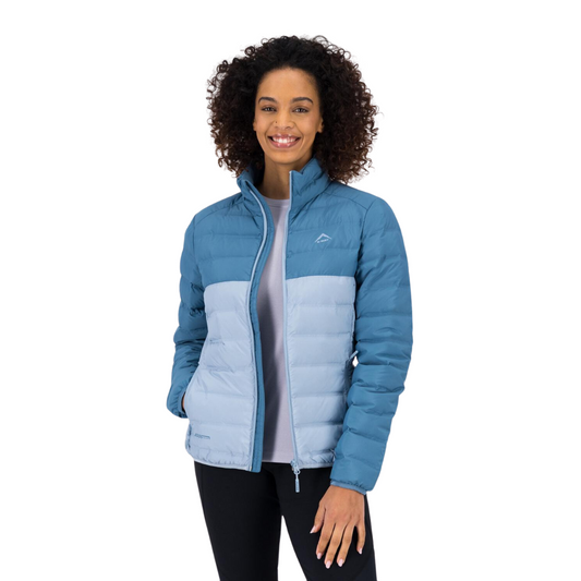 K-WAY WOMEN'S COLOURBLOCK EMBER DOWN JACKET - MID BLUE