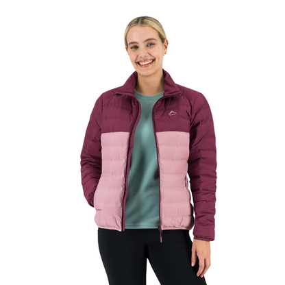 K-WAY WOMEN'S COLOURBLOCK EMBER DOWN JACKET - PLUM