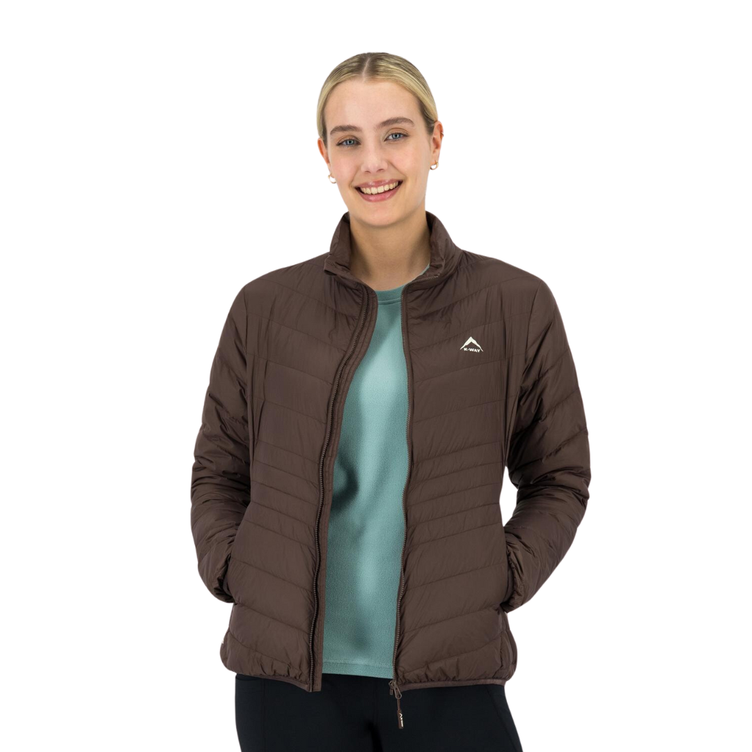 K-WAY WOMEN’S K-LITE DOWN PUFFER JACKET - BROWN