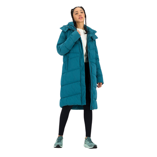 K-WAY WOMEN’S MMXXI SUPREME WIDE CHANNEL PUFFER COAT - TEAL