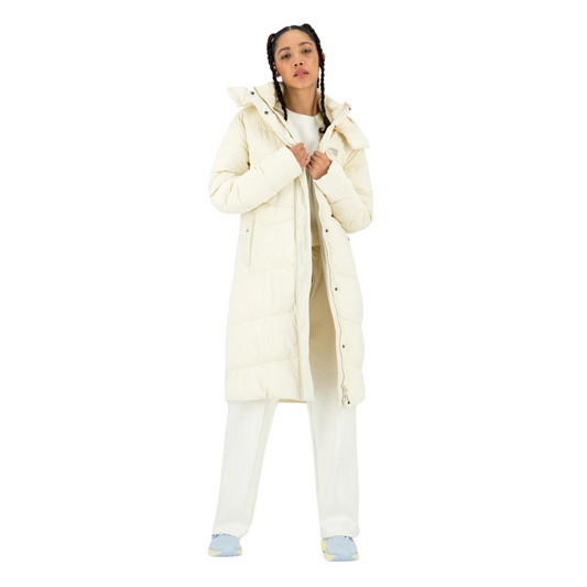 K-WAY WOMEN’S MMXXI SUPREME WIDE CHANNEL PUFFER COAT - MILK