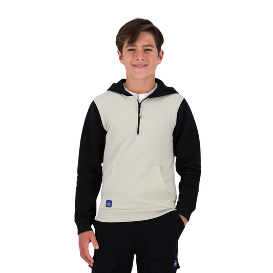 K-WAY YOUTH LYNX QUARTER ZIP HOODIE - BLACK