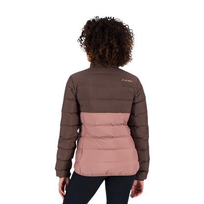 K-WAY WOMEN’S EVERGLADE COLOURBLOCK DOWN PUFFER JACKET - BROWN