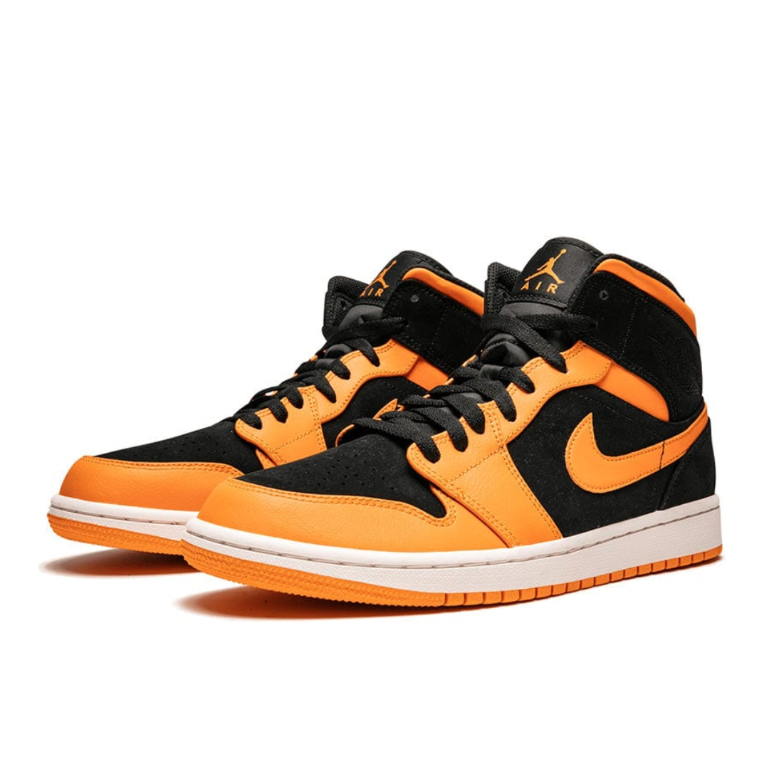 AIR JORDAN 1 MID BLACK ORANGE PEEL