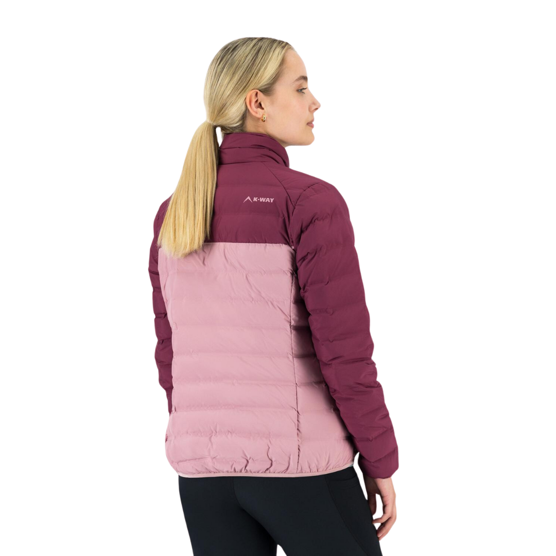 K-WAY WOMEN'S COLOURBLOCK EMBER DOWN JACKET - PLUM