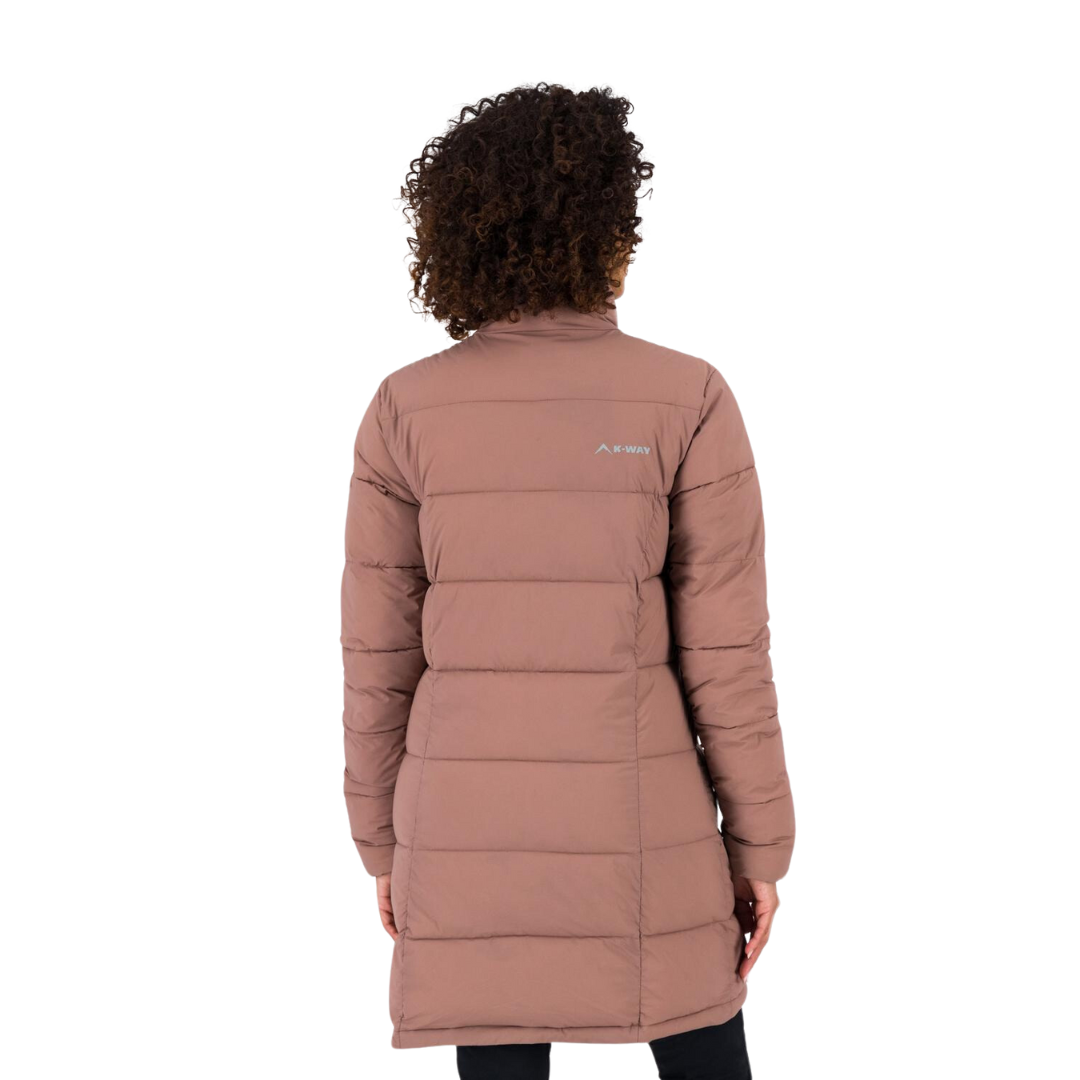 K-WAY WOMEN'S VENTURE ECO PADDED PUFFER COAT - CHOCOLATE