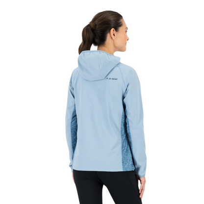 K-WAY WOMEN'S RESISTER ZIP THROUGH FLEECE HOODIE - CLOUD BLUE