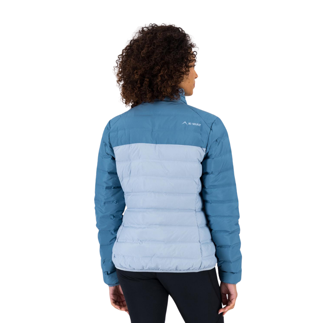 K-WAY WOMEN'S COLOURBLOCK EMBER DOWN JACKET - MID BLUE