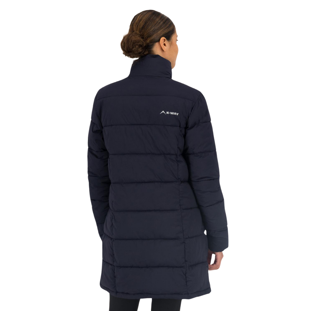 K-WAY WOMEN'S VENTURE ECO PADDED PUFFER COAT - NAVY