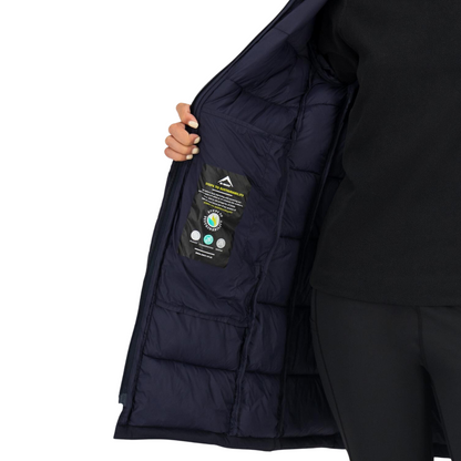 K-WAY WOMEN'S VENTURE ECO PADDED PUFFER COAT - NAVY