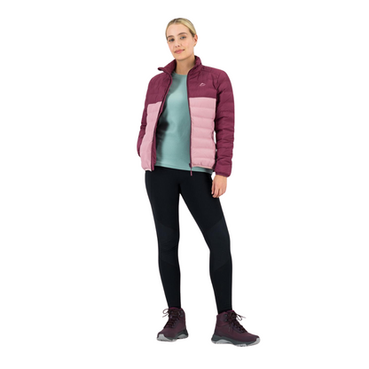 K-WAY WOMEN'S COLOURBLOCK EMBER DOWN JACKET - PLUM