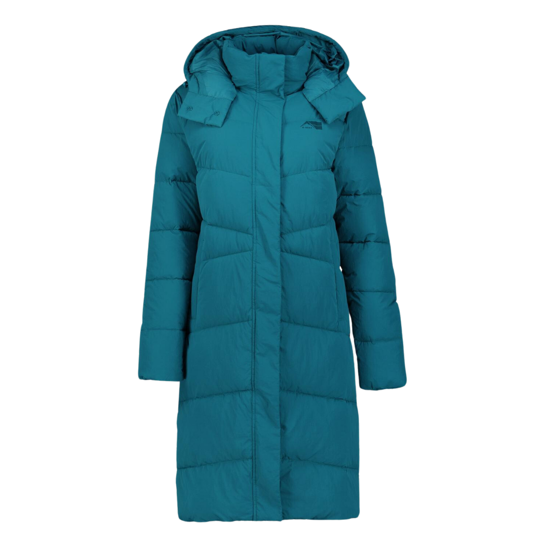 K-WAY WOMEN’S MMXXI SUPREME WIDE CHANNEL PUFFER COAT - TEAL