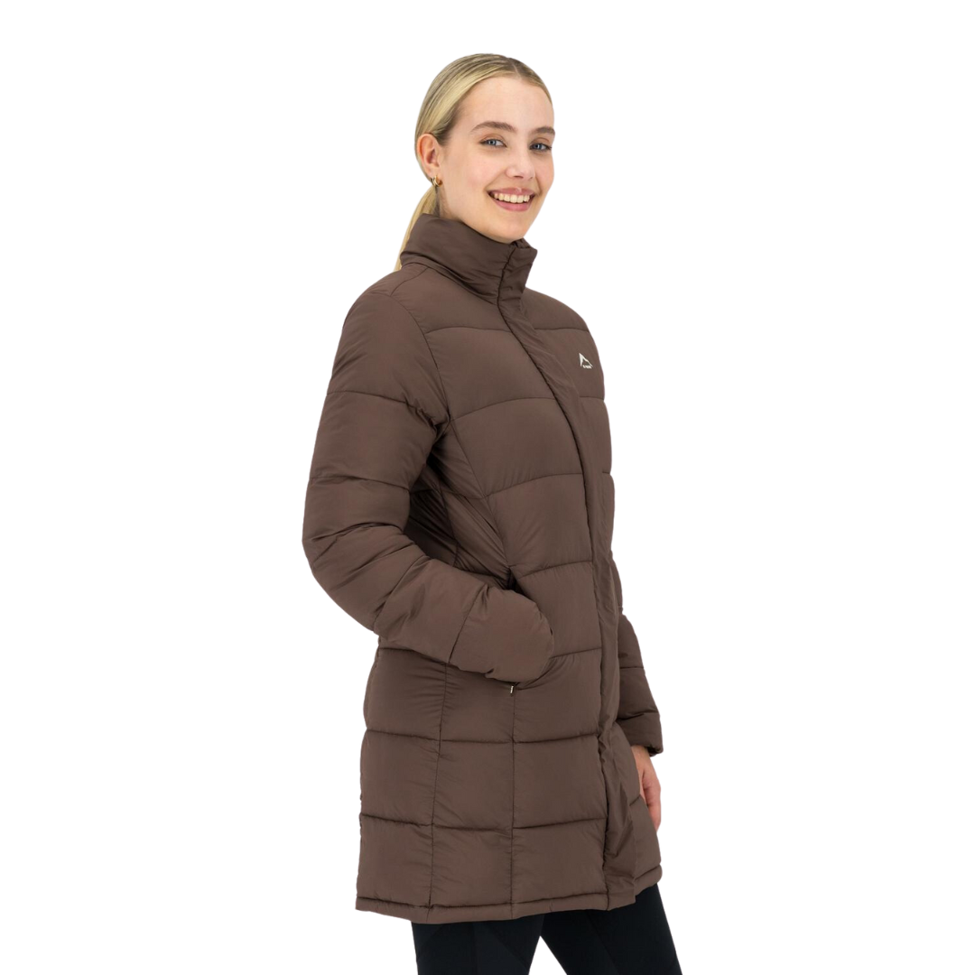 K-WAY WOMEN'S VENTURE ECO PADDED PUFFER COAT - BROWN