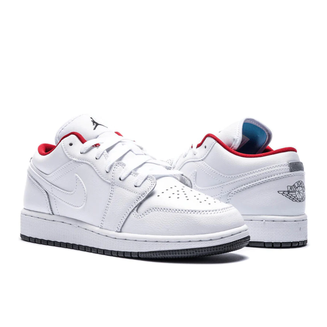 JORDAN 1 LOW WHITE GYM RED BLACK (GS)