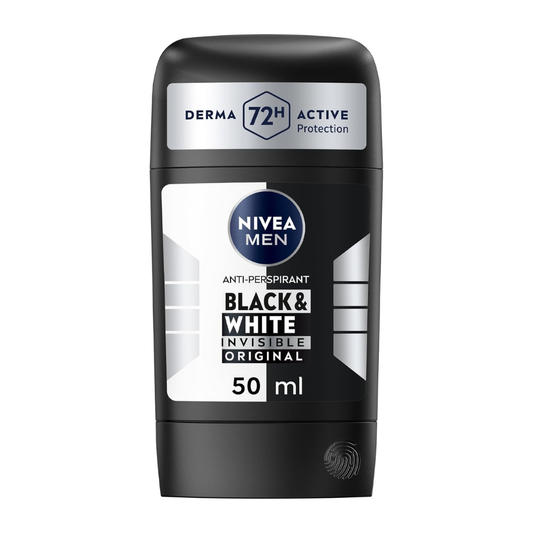 NIVEA MEN Black & White Invisible Original Anti-perspirant Stick, 50ml