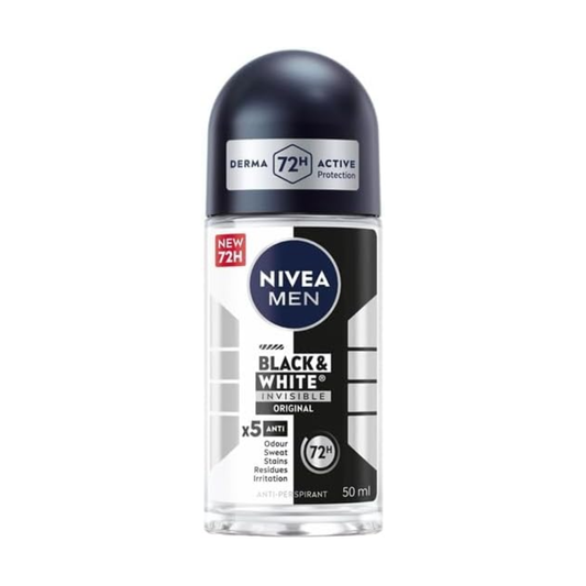 NIVEA MEN Black & White Invisible Original Anti-perspirant Roll-On, 50ml