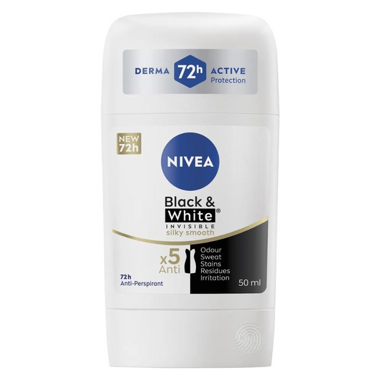 NIVEA Black & White Silky Smooth Anti-perspirant Stick Deodorant - 50ml