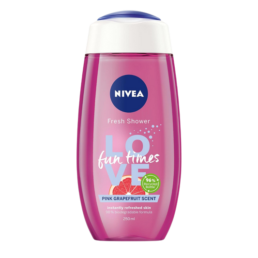 NIVEA Love Fun Times Shower Gel Body Wash With Pink Grapefruit Scent, 250ml