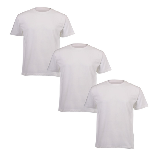 Plain White Cotton T-Shirts Set Of 3