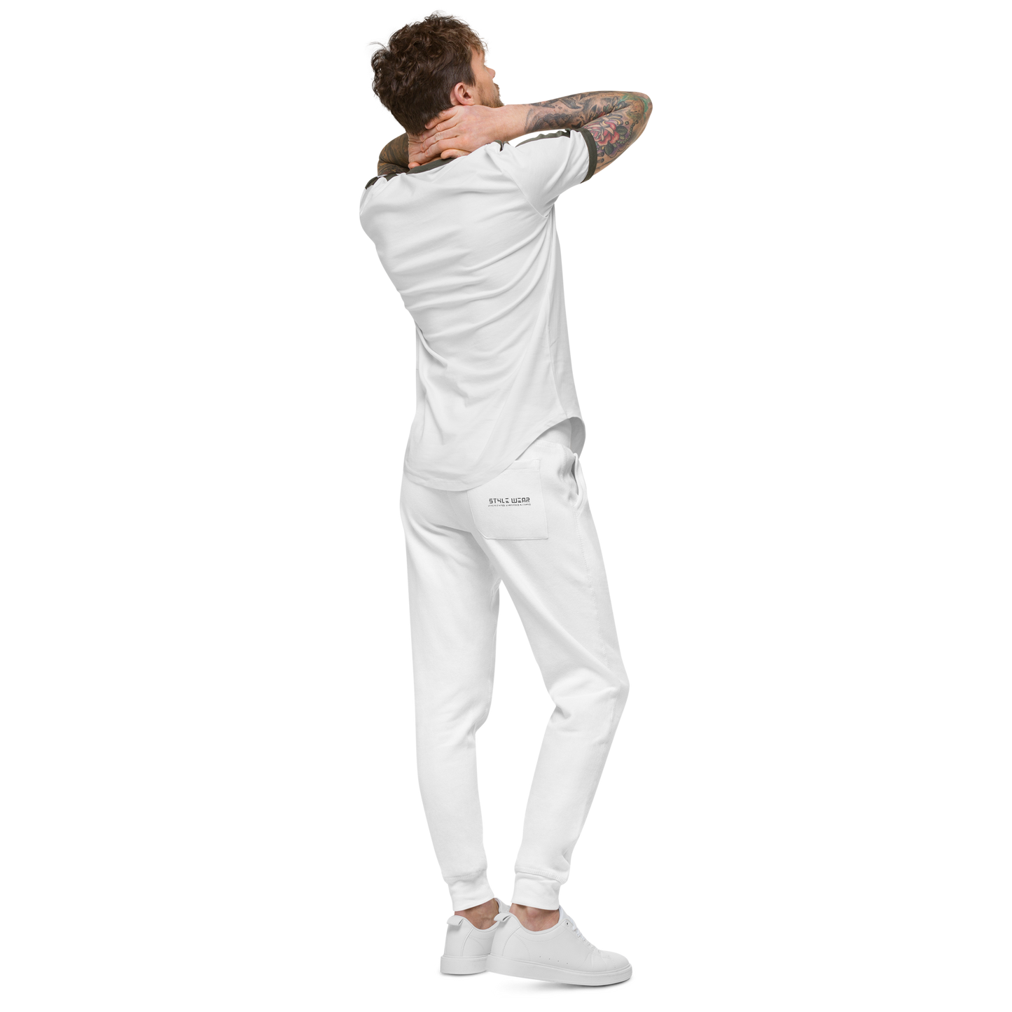 Men's White fleece sweatpants