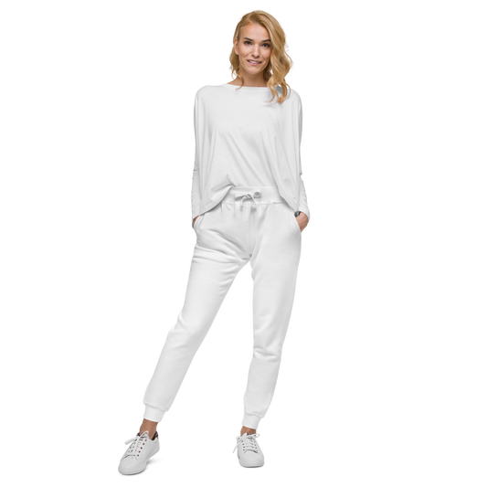 Women's White fleece sweatpants