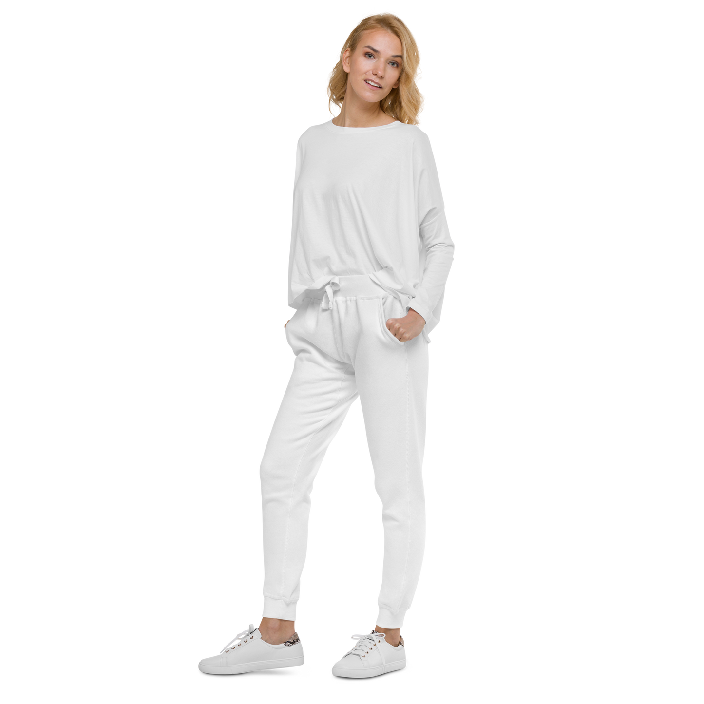 Women's White fleece sweatpants