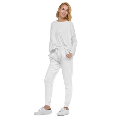 Women's White fleece sweatpants